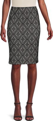 Renee C. Print Pencil Skirt