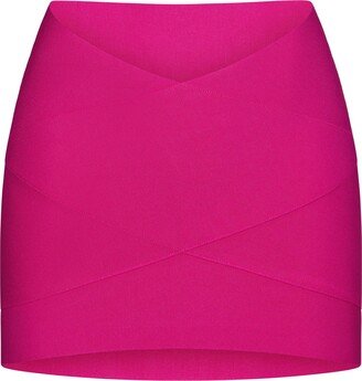 Knit Beachwear Mini Skirt | Magenta