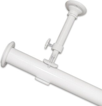 White Optima End Cap Curtain Rod Set