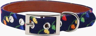 Christmas Lights Needlepoint Dog Collar