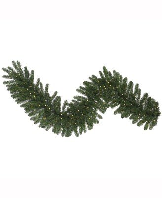 9' Oregon Fir Artificial Christmas Garland with 150 Warm White Led Lights