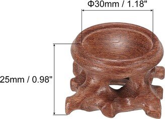 Unique Bargains Wooden Ball Stand Holders Displays Base 30mm Diameter Red for Crystal Ball 4 Pcs