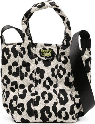 mini Laetizia leopard-print tote bag