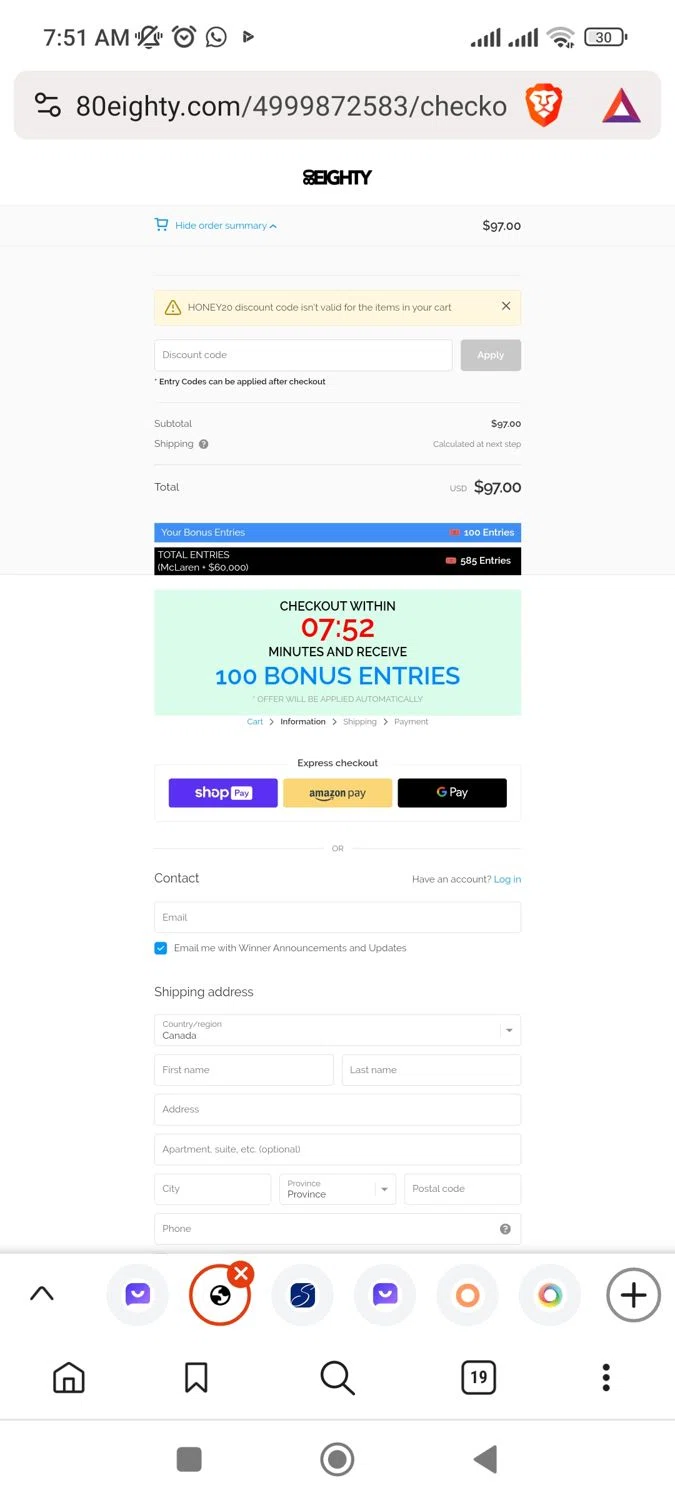 where to use 80Eighty promo code box