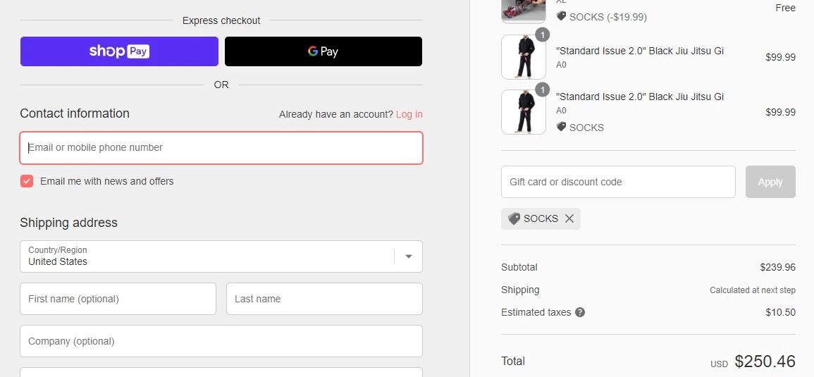 where to use Absolute Fencing Gear promo code box