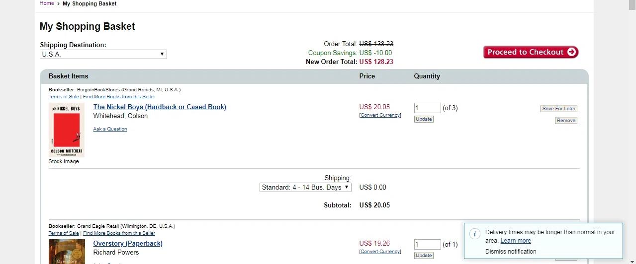 how to use AbeBooks coupons
