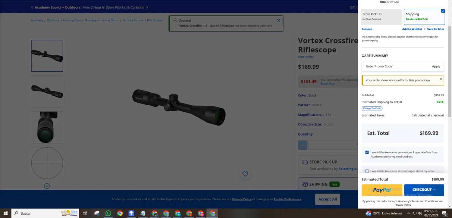 where to use Academy promo code box