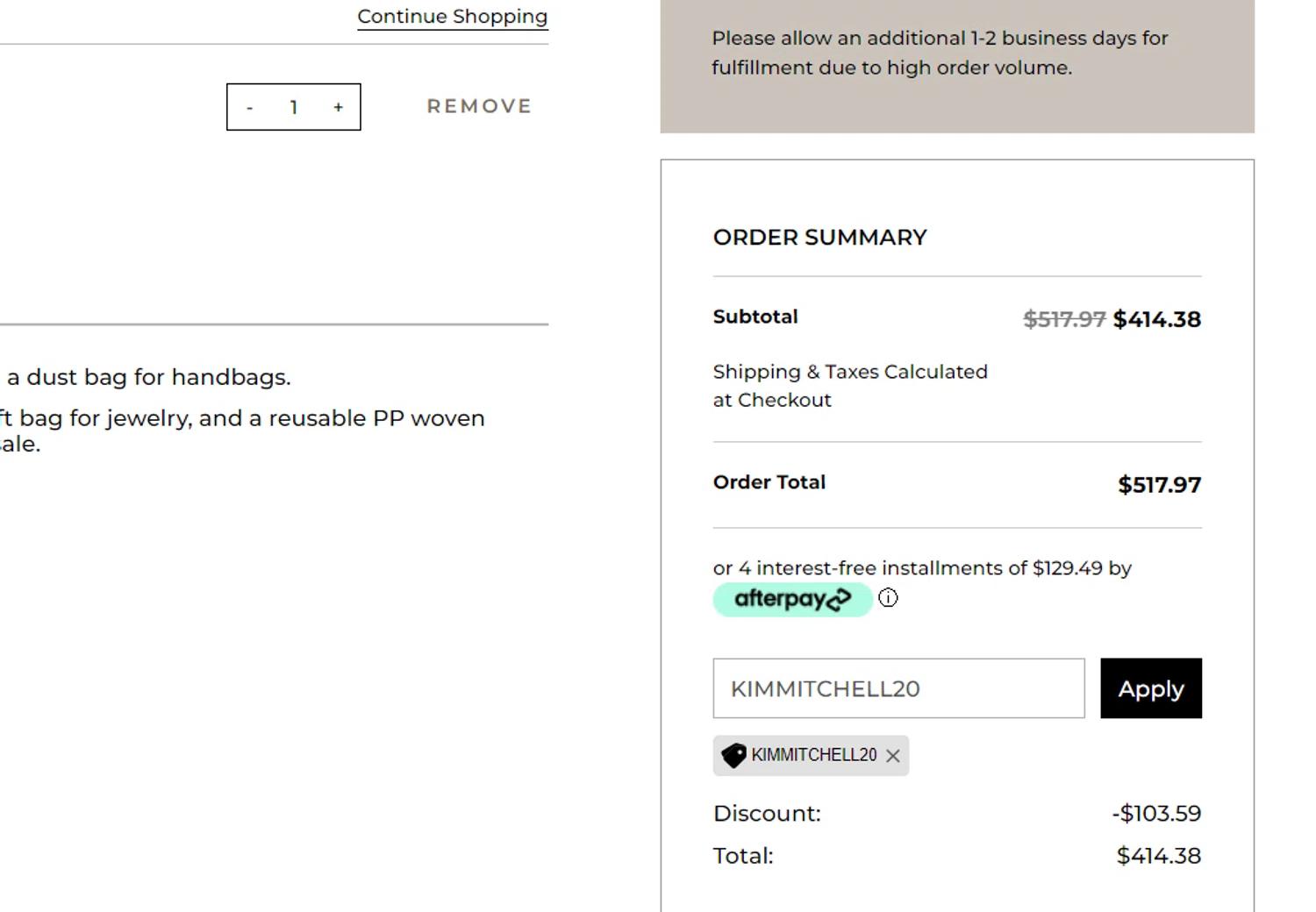 where to use Alexis Bittar promo code box
