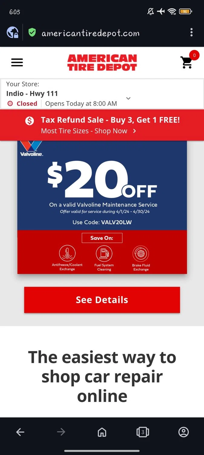 where to use American Tire Depot promo code box