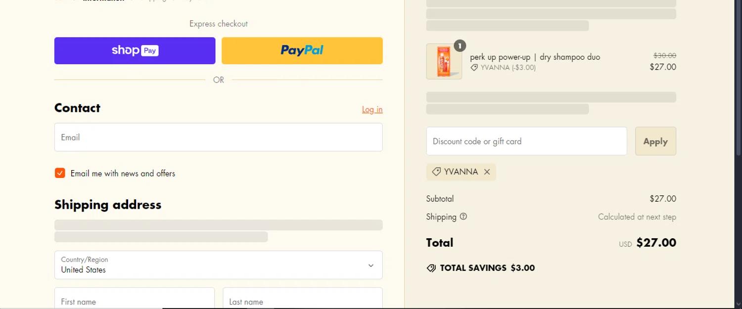 where to use Amika promo code box