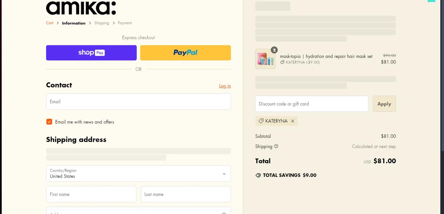 how to use Amika coupons