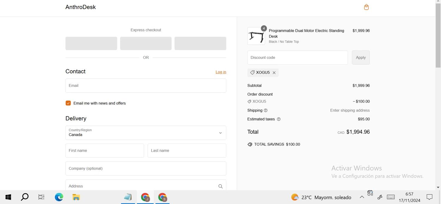 where to use Anthrodesk promo code box