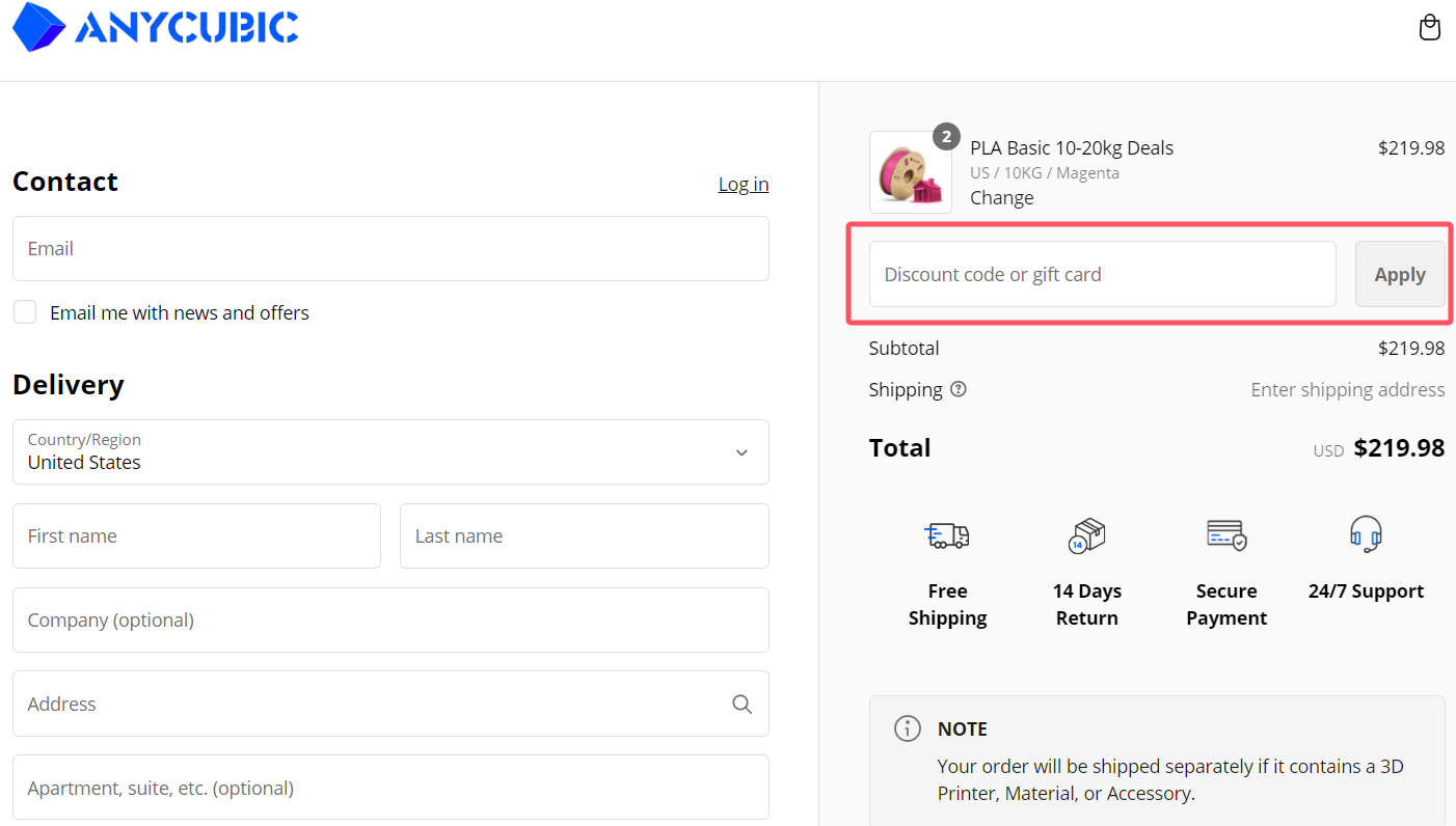 how to use Anycubic coupons