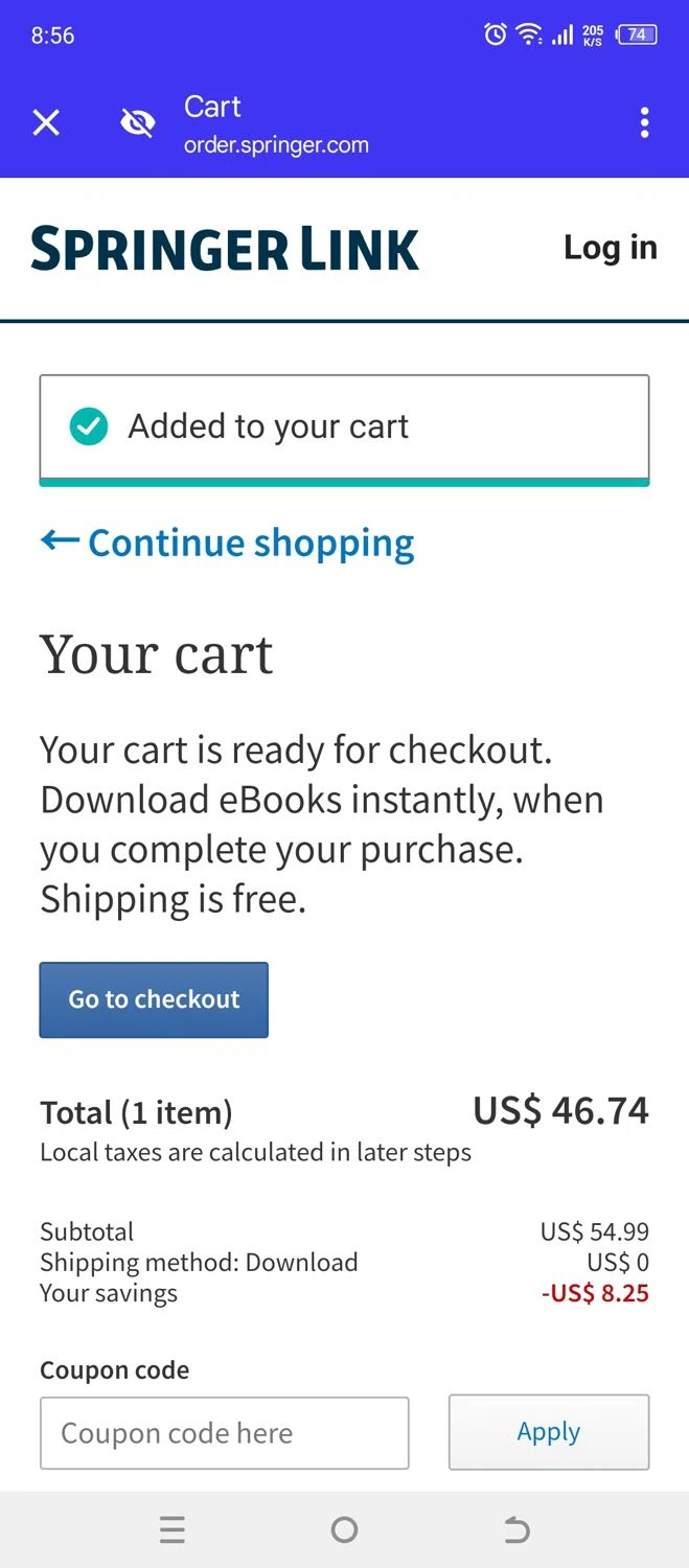 where to use Apress promo code box