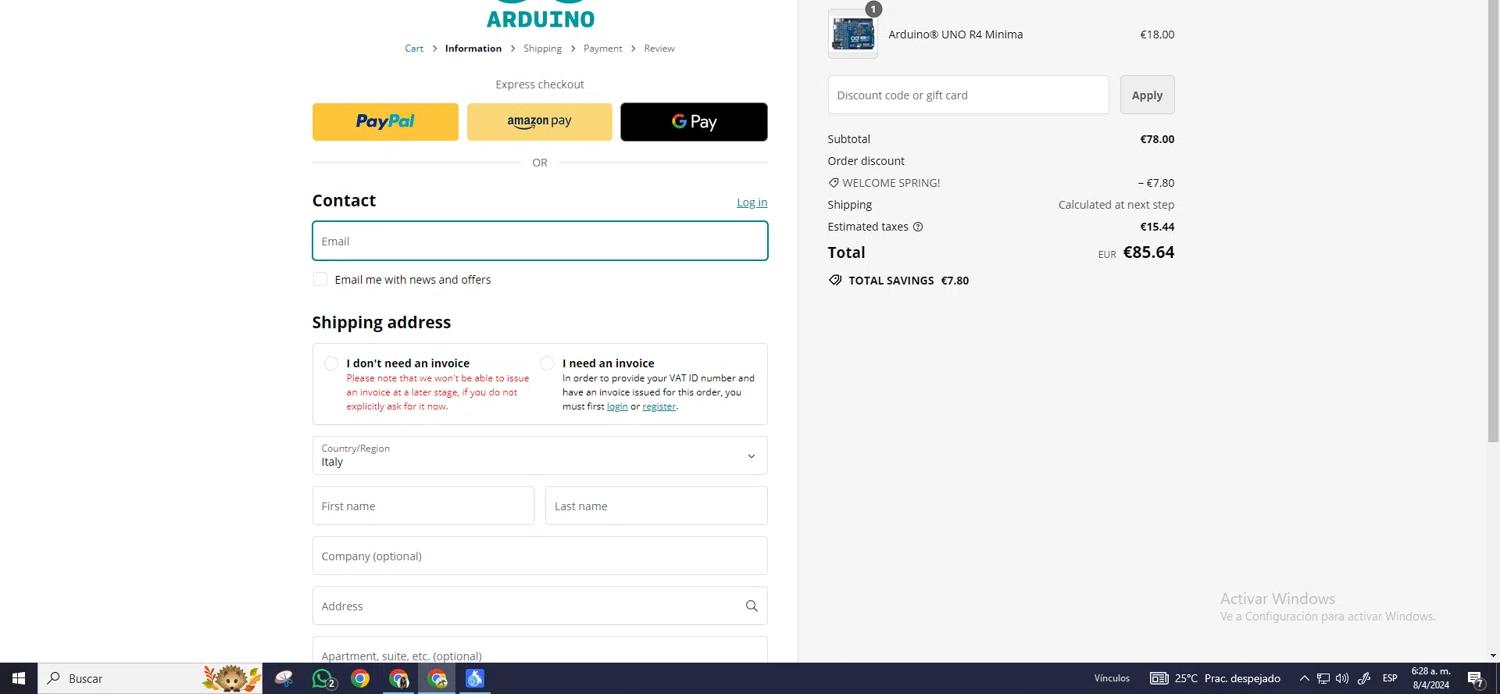 where to use Arduino promo code box