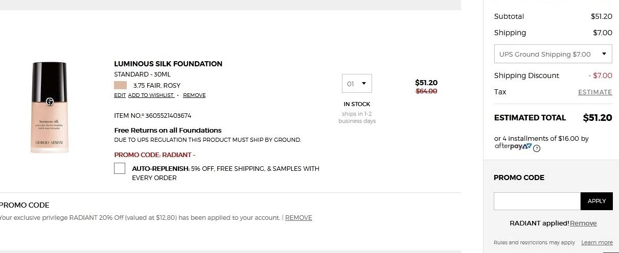 how to use Armani coupons