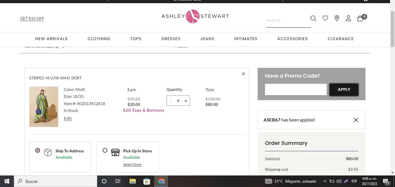 how to use Ashley Stewart coupons