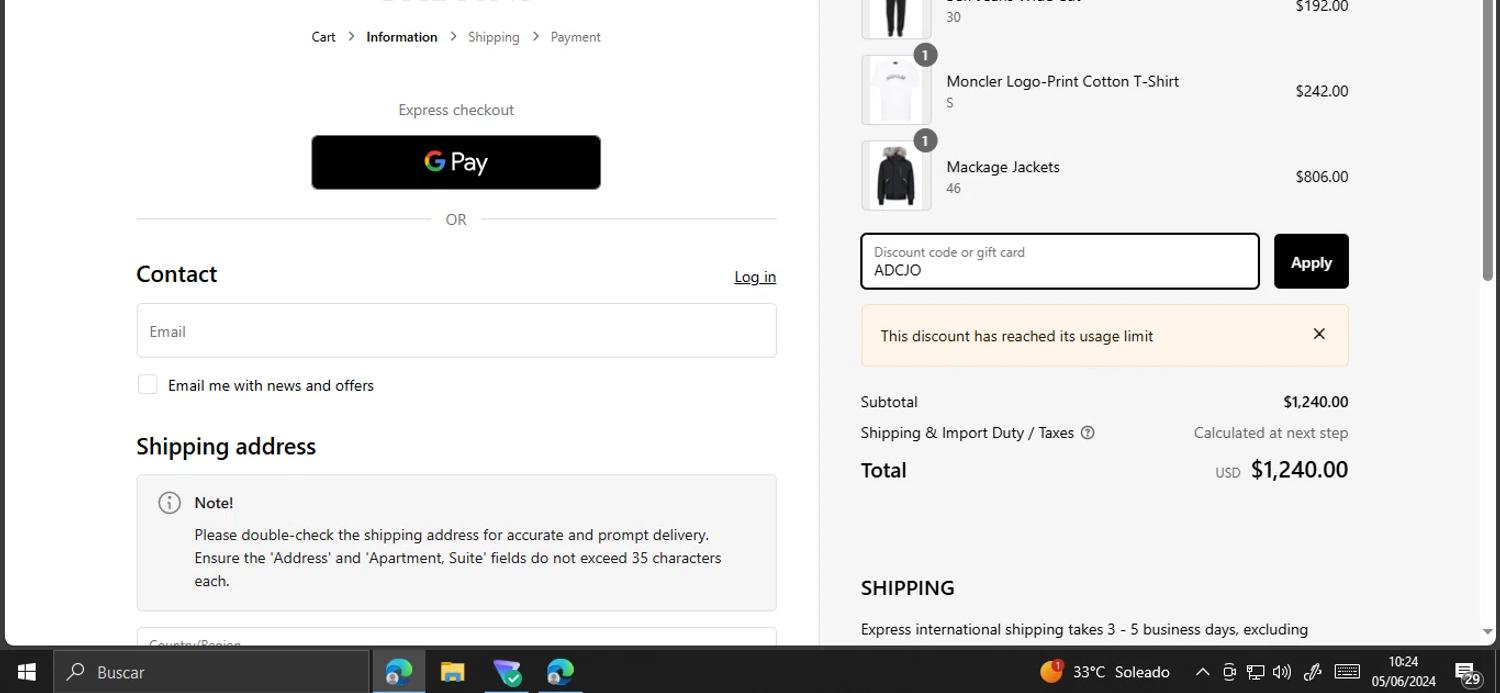 where to use Baltini promo code box