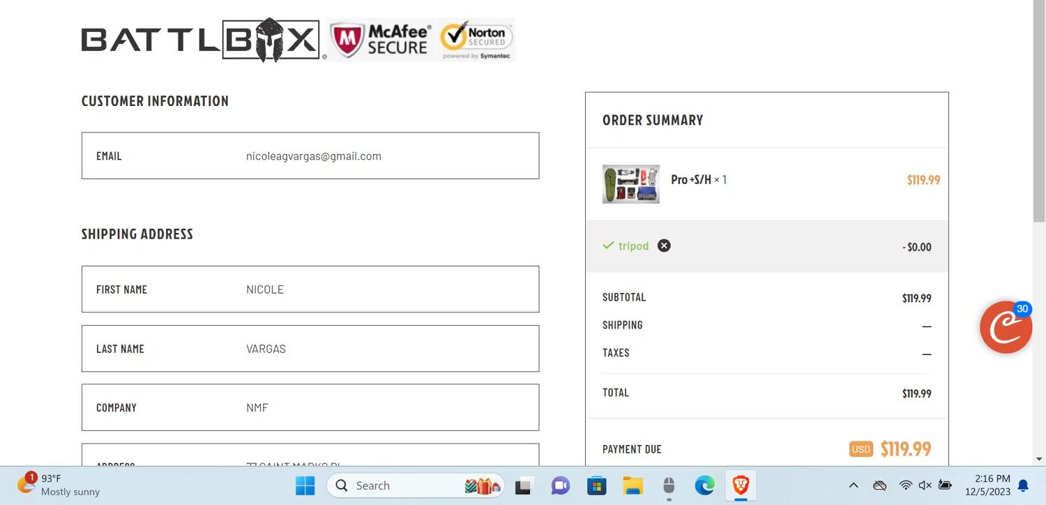 where to use BattleBox promo code box