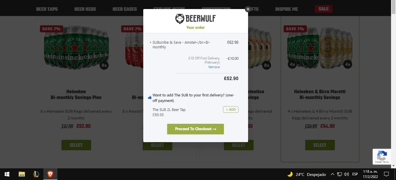 where to use Beerwulf promo code box