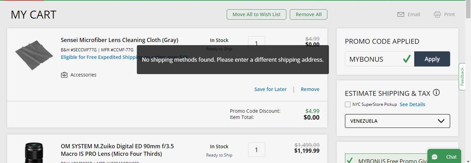 where to use B&H Photo promo code box
