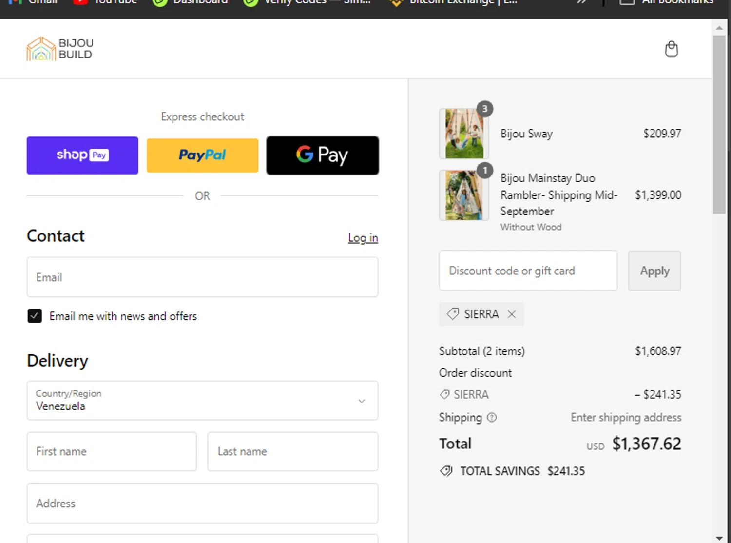 how to use Bijou Build coupons