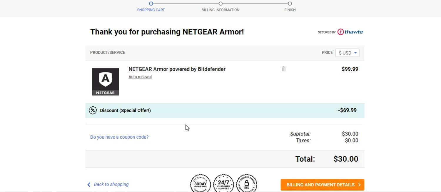 where to use BitDefender promo code box