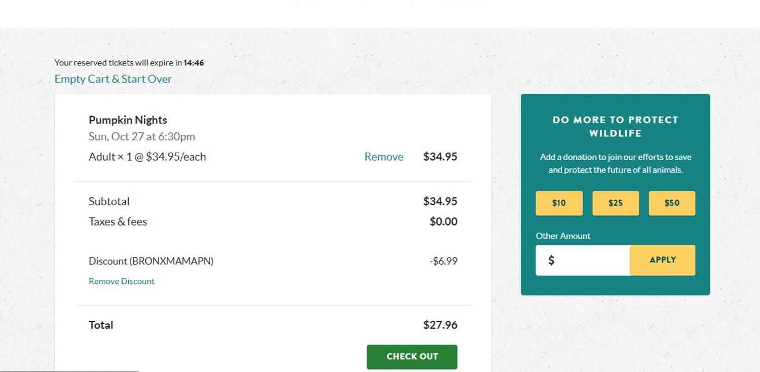 where to use Brooklyn Botanical Gardens promo code box