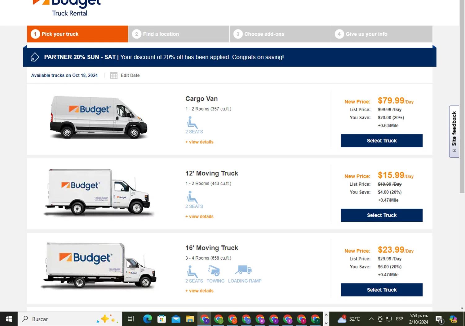 how to use Budget Truck Rental coupons