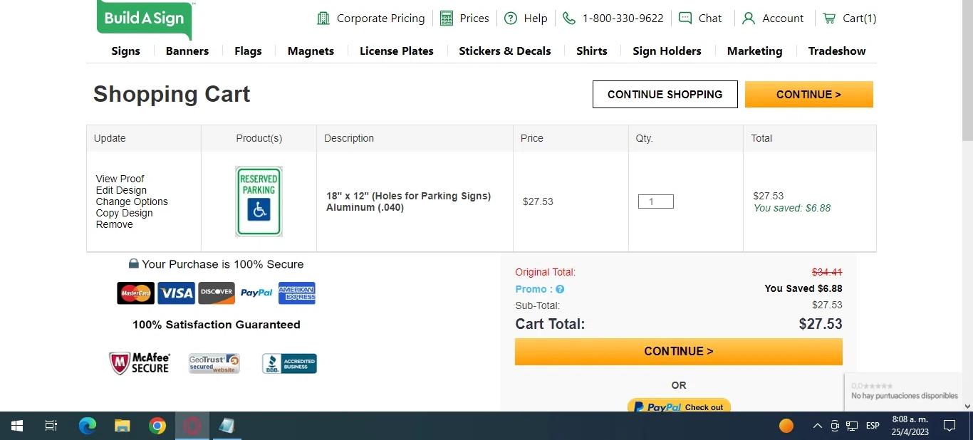 where to use Build A Sign promo code box