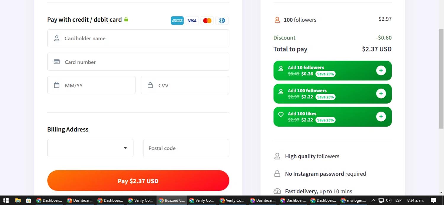 where to use Buzzoid promo code box