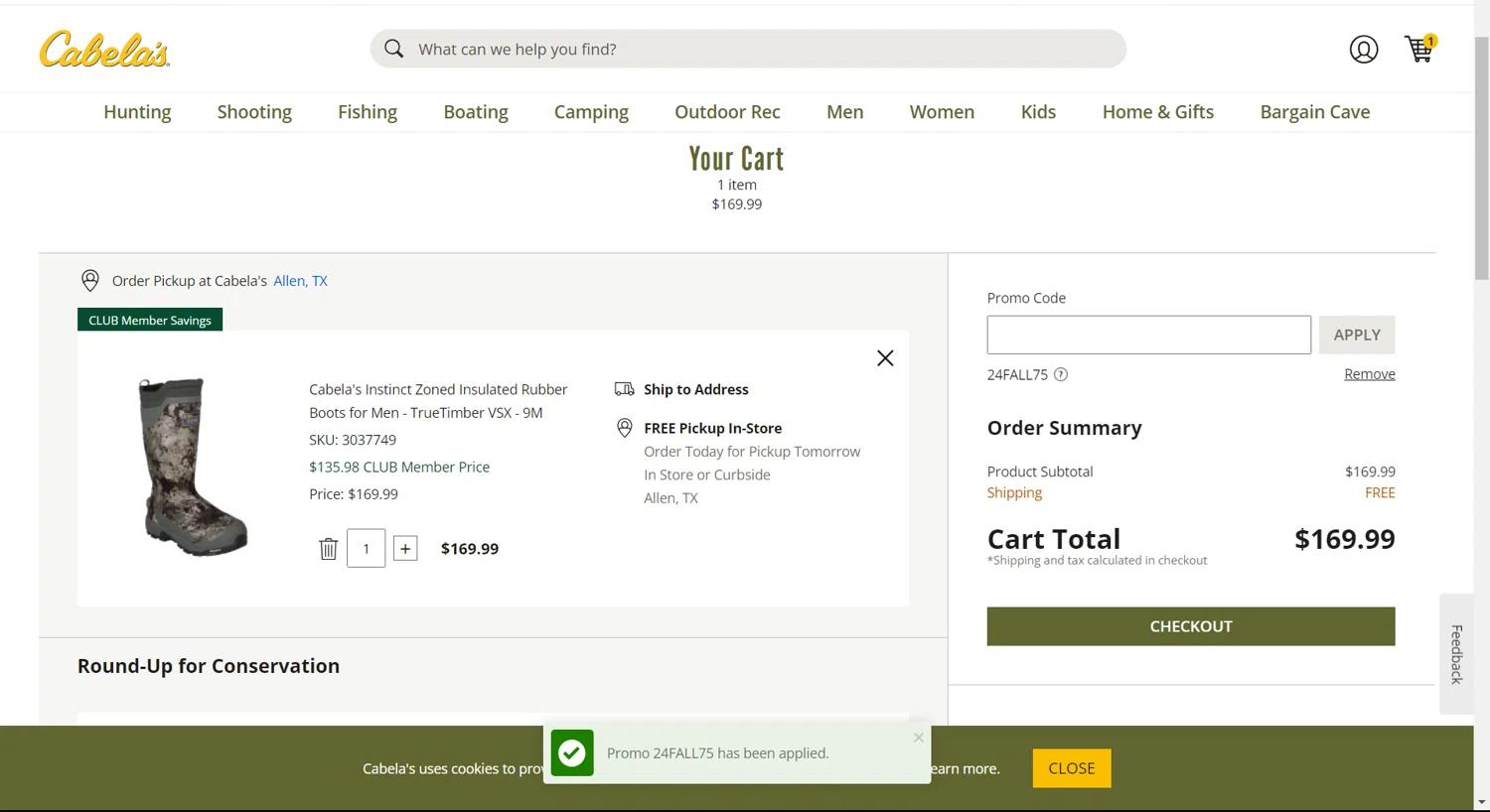 how to use Cabelas coupons