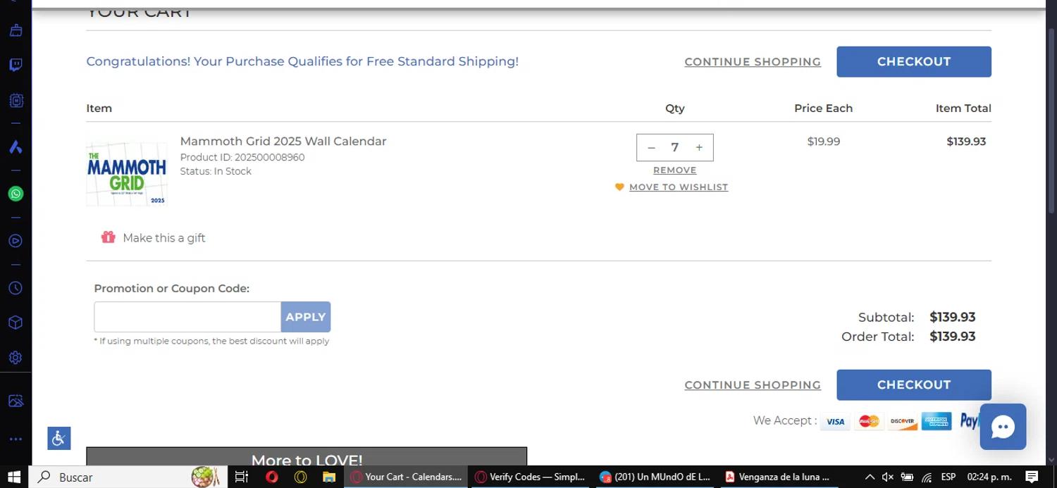 where to use Calendars.com promo code box