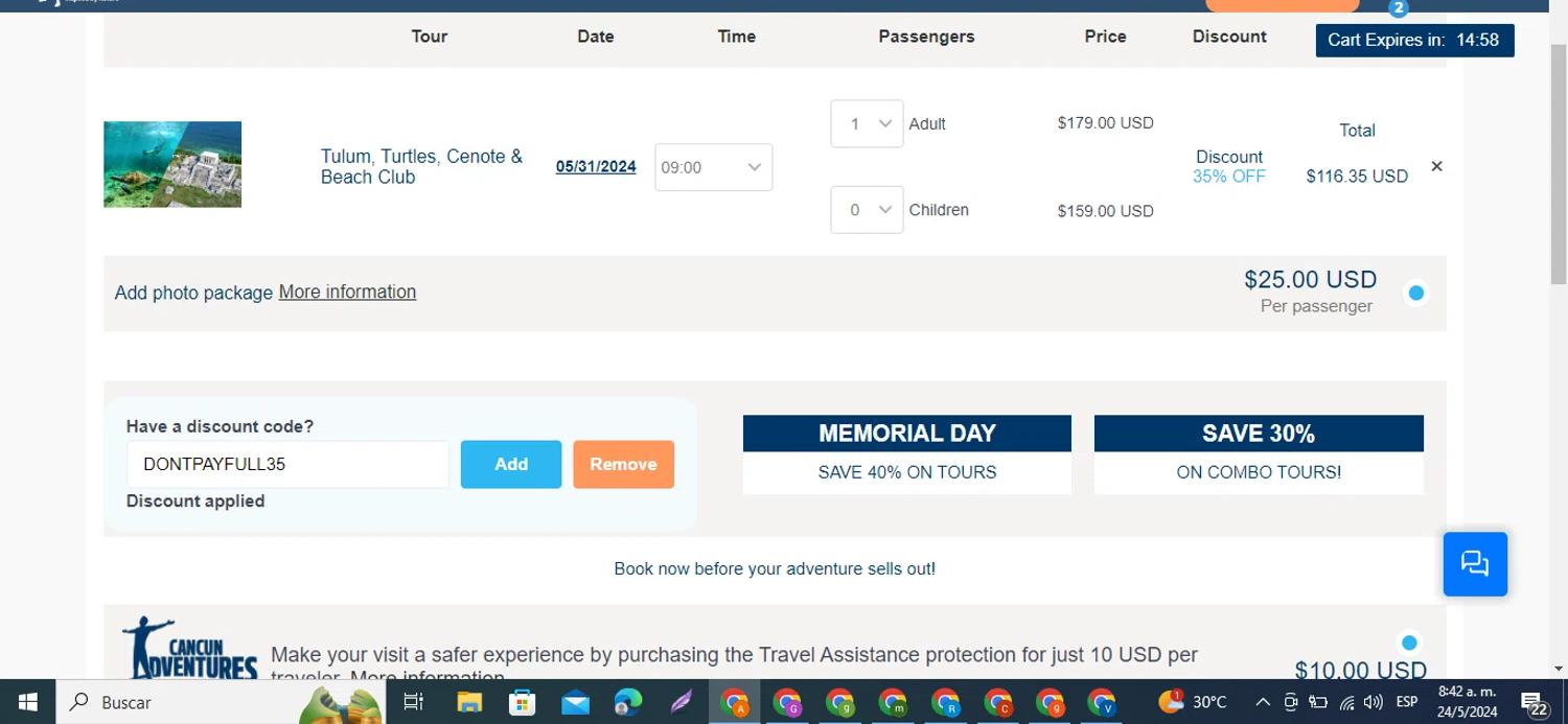 how to use Cancun Adventures coupons