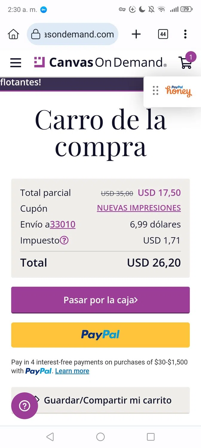 where to use Canvas On Demand promo code box