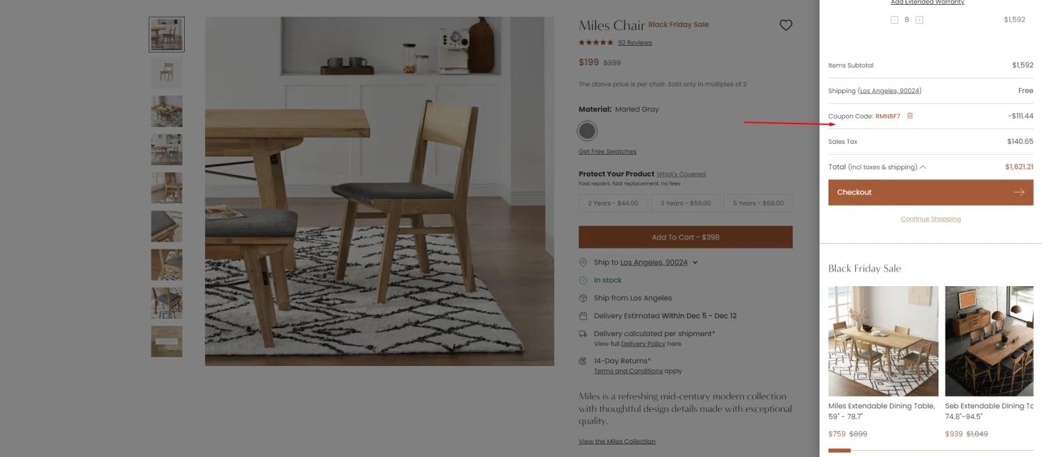 where to use Castlery promo code box