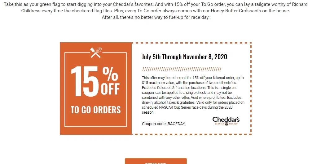 how to use Cheddars coupons