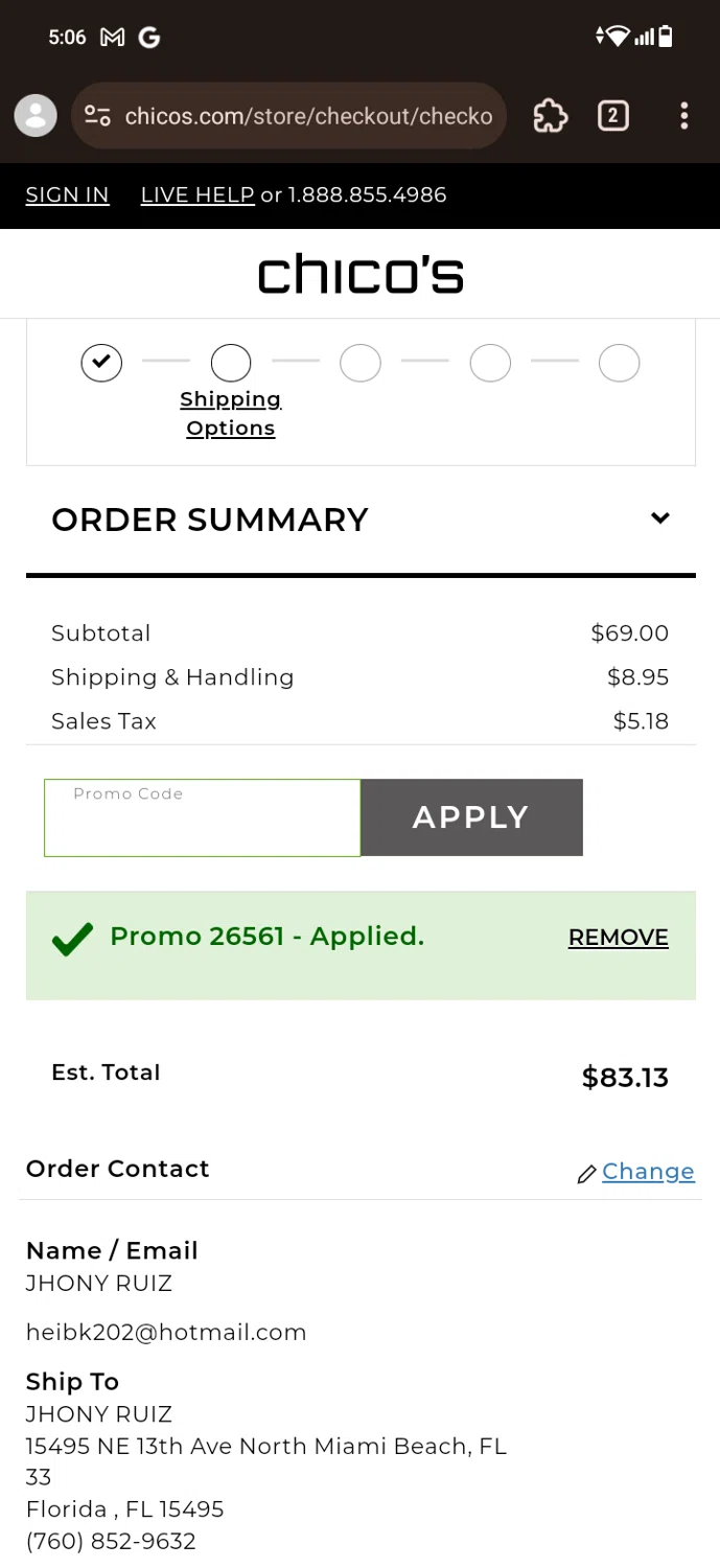 how to use Chico's coupons