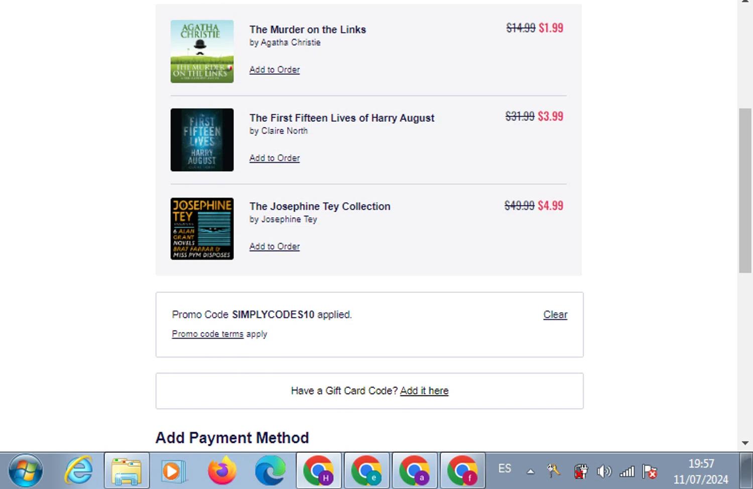 where to use Chirp Books promo code box