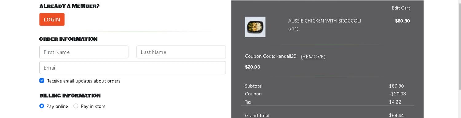 where to use Clean Eatz promo code box