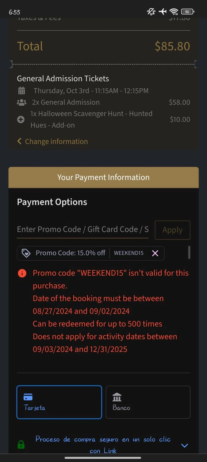 where to use Cooper Hewitt Student promo code box