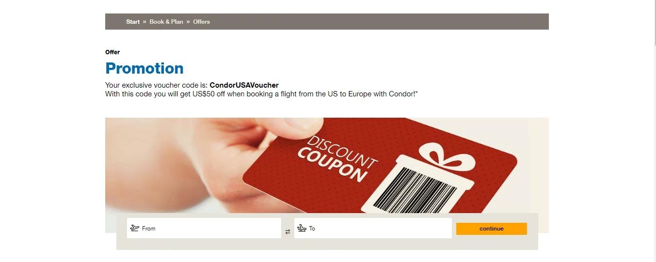 where to use Condor promo code box