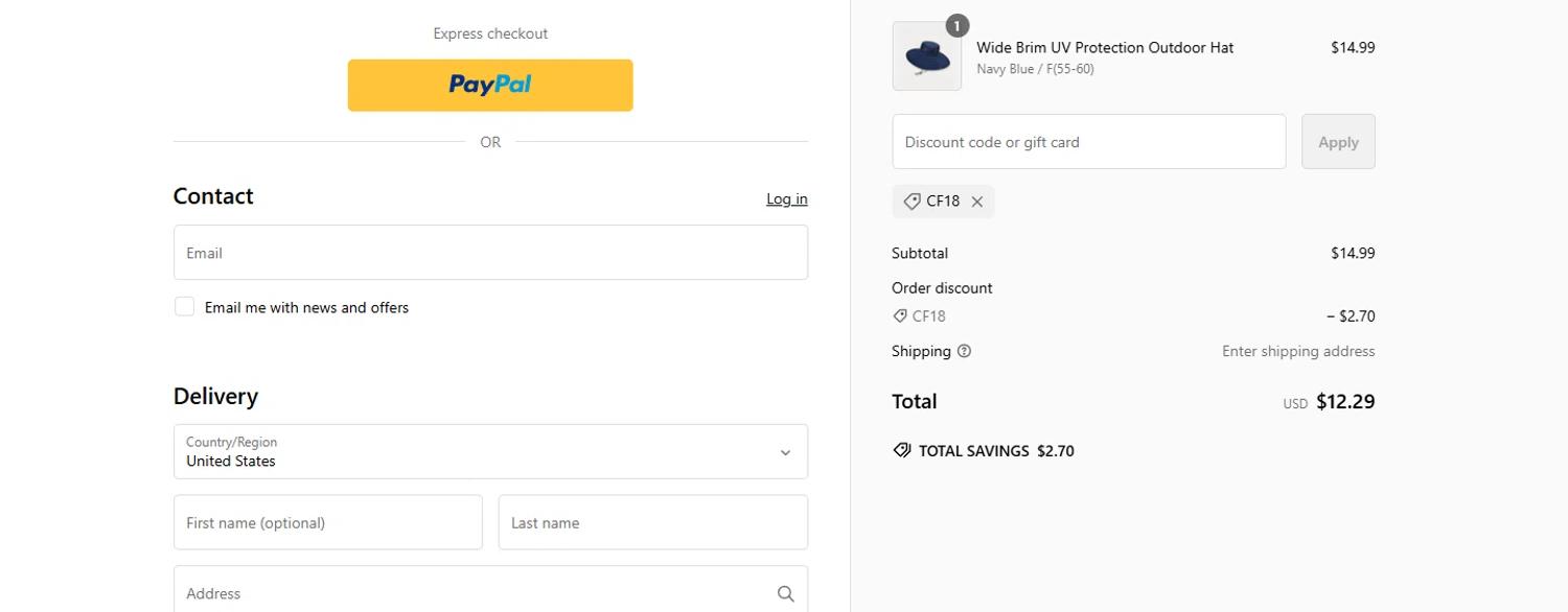 where to use Сoofandy promo code box