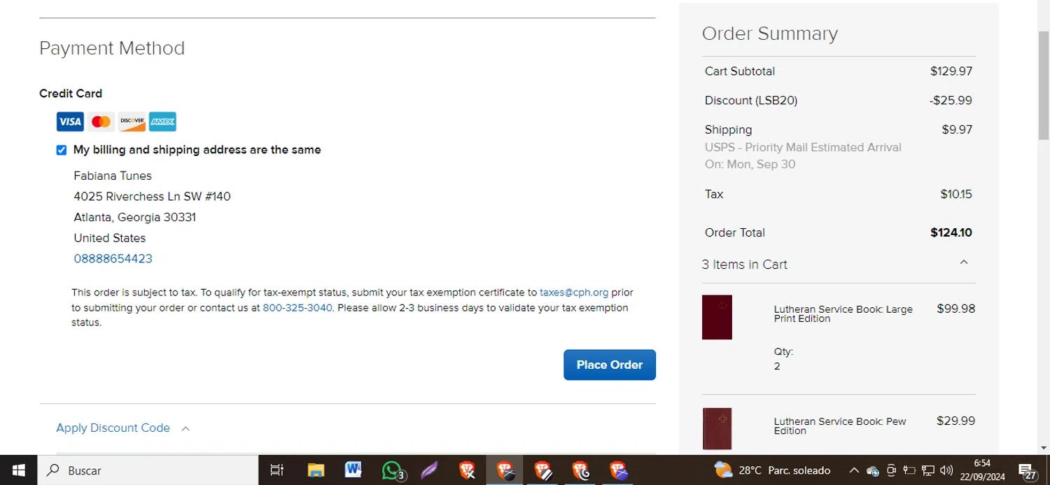 where to use Concordia Publishing House promo code box