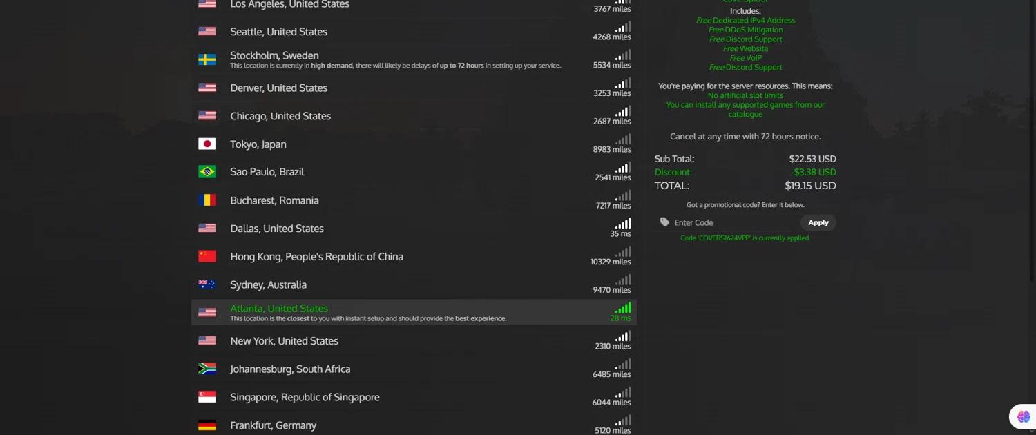 where to use CreeperHost promo code box