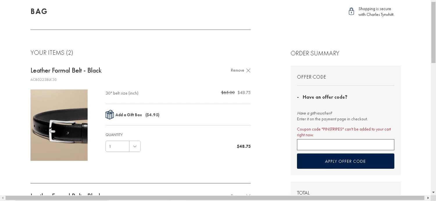 how to use Charles Tyrwhitt coupons