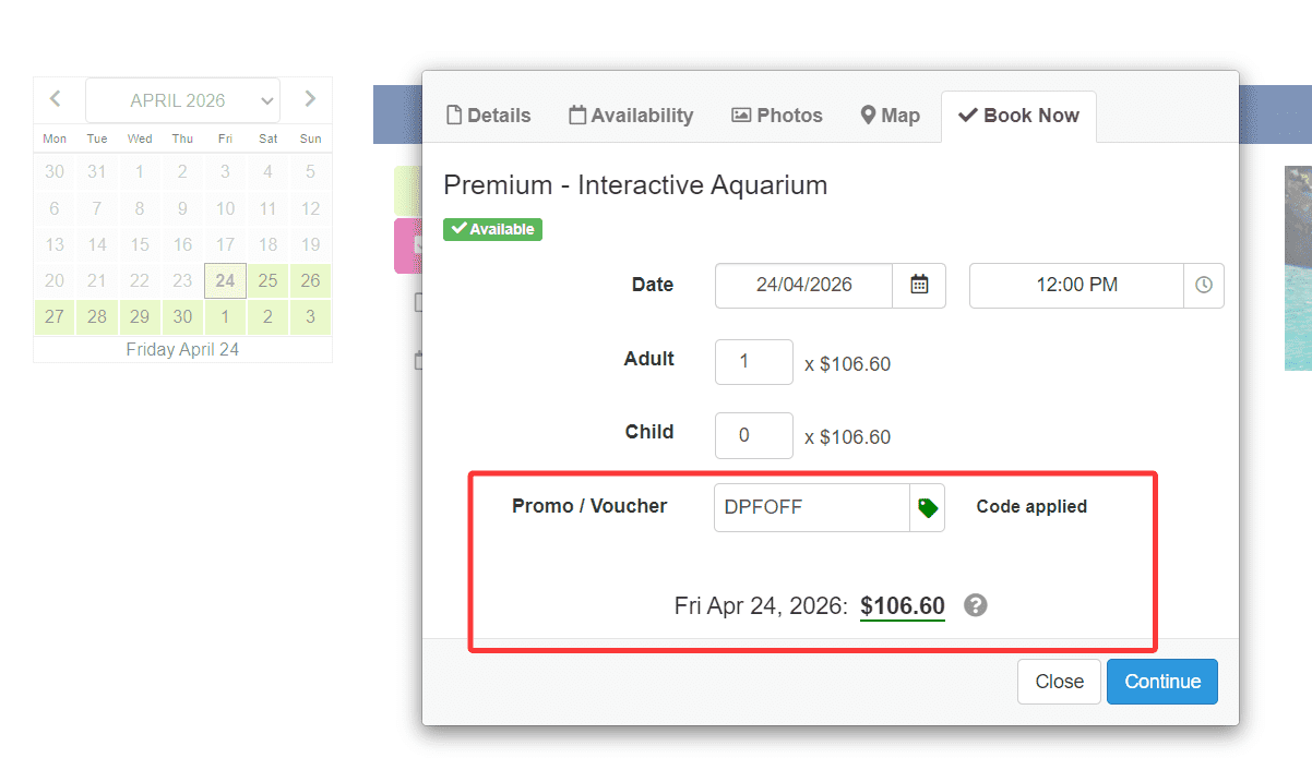 where to use Delphinus promo code box