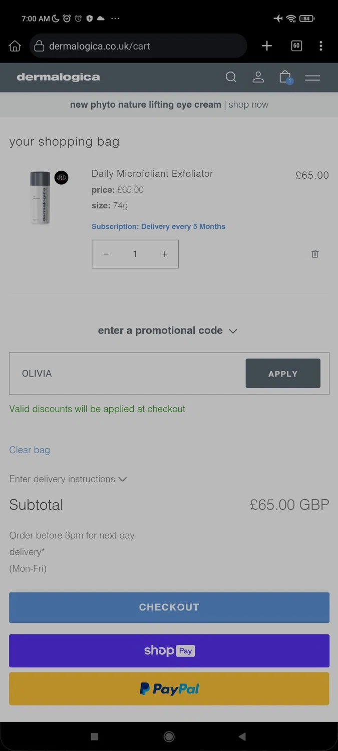 where to use dermalogica promo code box