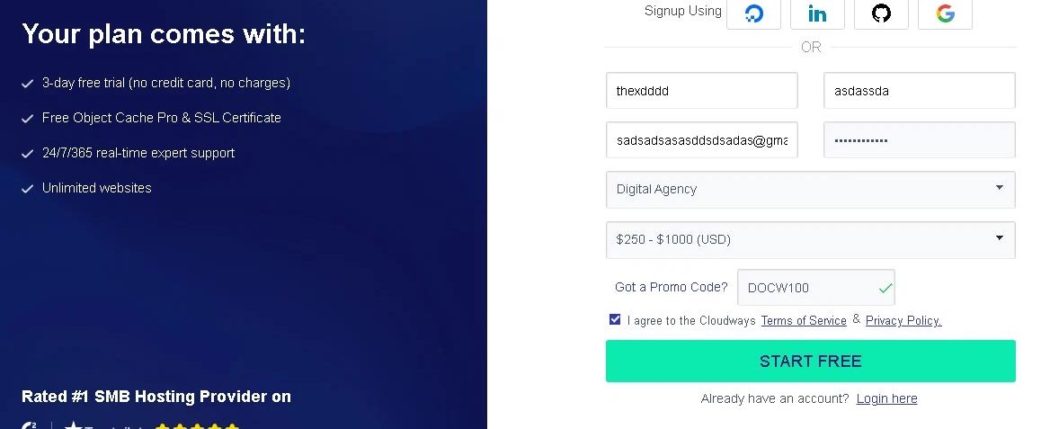 where to use DigitalOcean promo code box