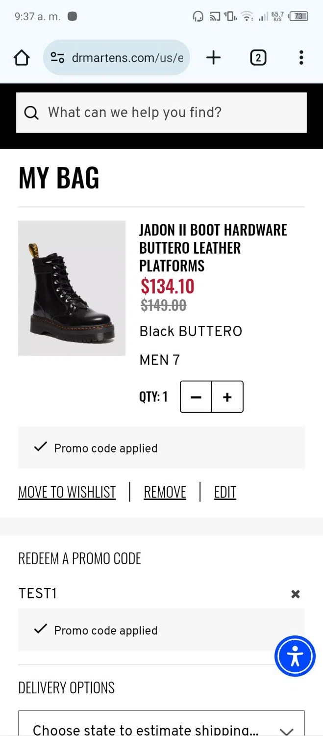 where to use Dr Martens promo code box